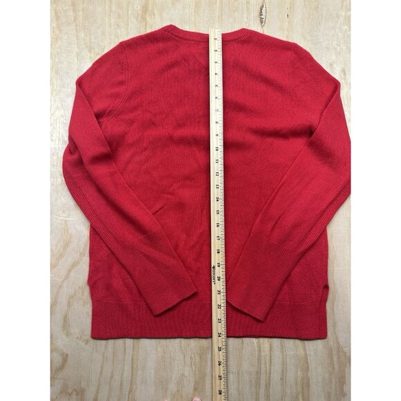 Halogen Cashmere Sweater Red Chinose M NWTs HERproject Crew Neck Long Sleeve - Picture 4 of 5